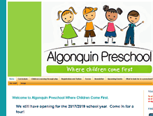 Tablet Screenshot of algonquinpreschool.org